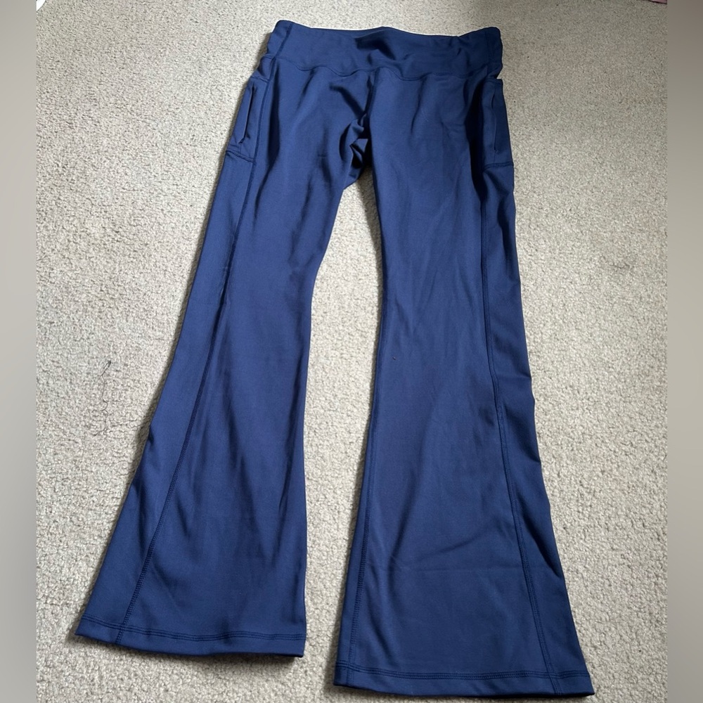 Navy Blue Flared Workout Pants